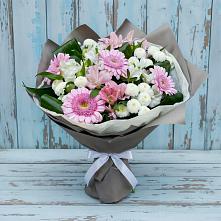 Букет цветов из:  Герберы, Альстромерии и Хризантемы в Первомайском Карачаево-Черкесской республики