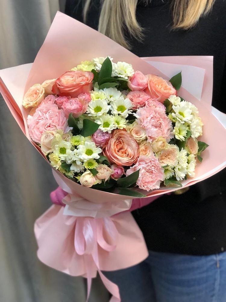 Букет цветов из: Гвоздики, Розы и Хризантемы в Первомайском Карачаево-Черкесской республики