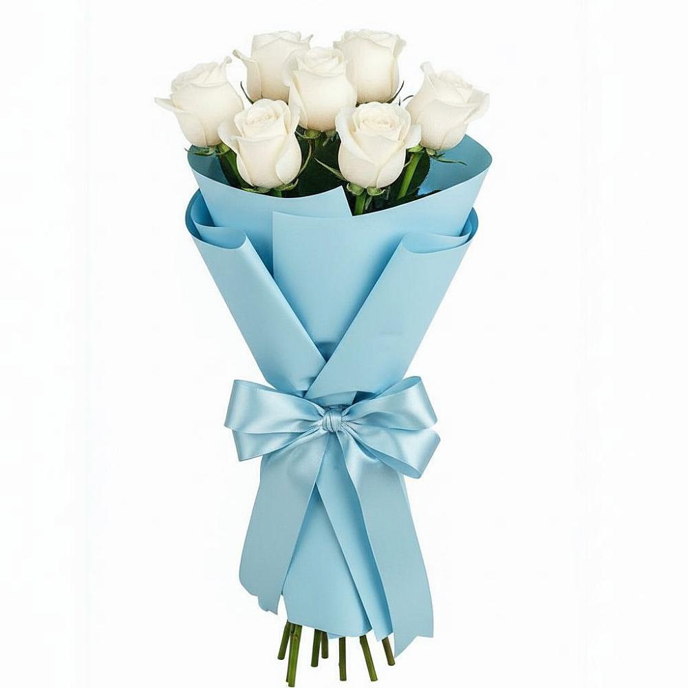 Букет 7 белых роз Проуд в Первомайском Карачаево-Черкесской республики