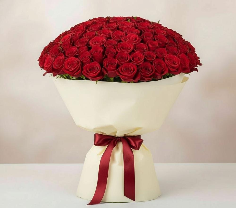 Букет 101 Красная роза Милано в Первомайском Карачаево-Черкесской республики