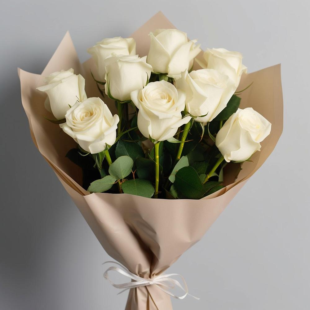 Букет 9 Белых роз Эдлесс Лав в Первомайском Карачаево-Черкесской республики