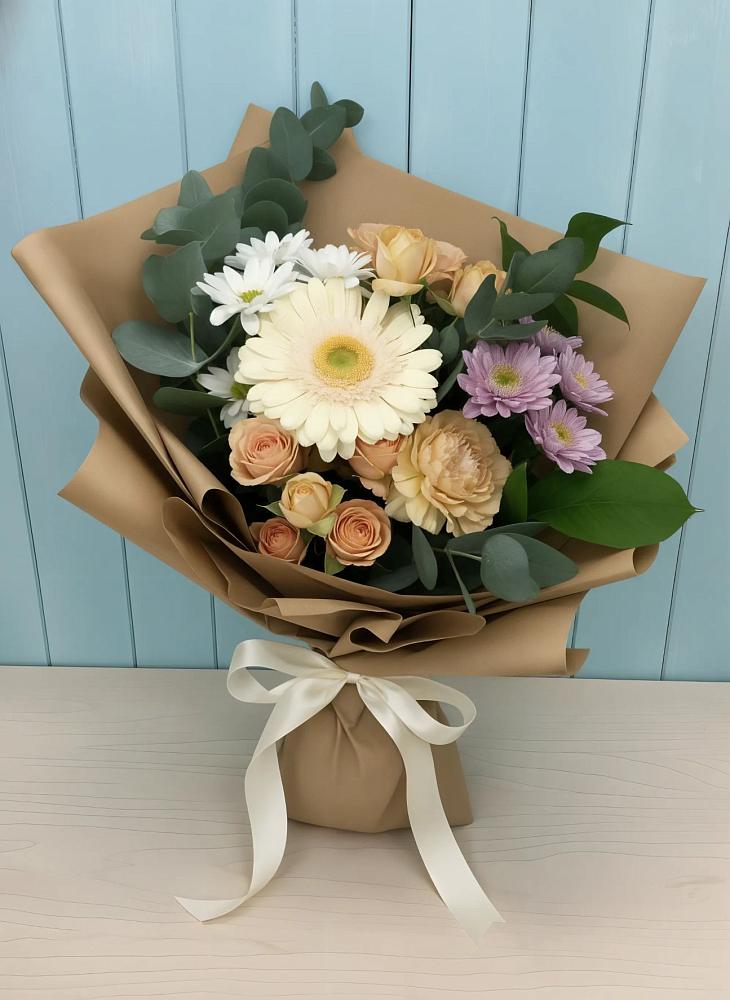 Букет цветов из: Герберы и Хризантемы в Первомайском Карачаево-Черкесской республики