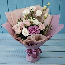 Букет цветов из:  Розы и Лизиантусы #REPLACE_PRED# Первомайском Карачаево-Черкесской республики