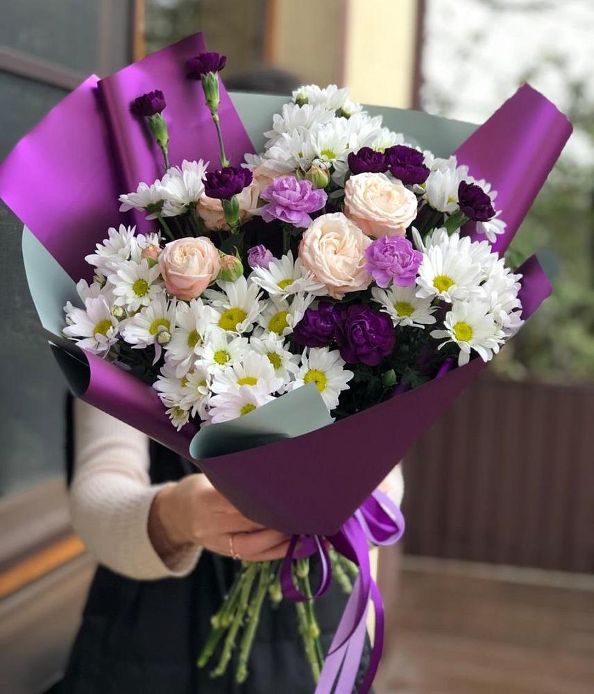 Букет цветов из: Хризантемы, Гвоздики и Розы в Первомайском Карачаево-Черкесской республики