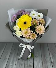 Букет цветов из:  Розы, Герберы и Хризантемы в Первомайском Карачаево-Черкесской республики