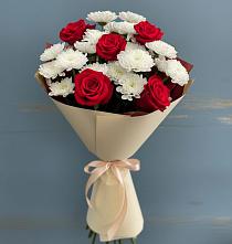 Букет цветов из:  Розы и Хризантемы в Первомайском Карачаево-Черкесской республики