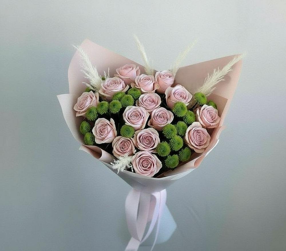 Букет цветов из: Розы и Хризантемы в Первомайском Карачаево-Черкесской республики