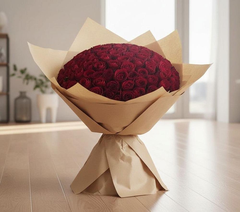 Букет 101 Красная роза в Первомайском Карачаево-Черкесской республики