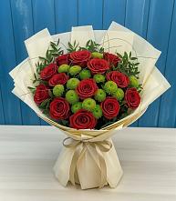 Букет цветов из:  Розы и Хризантемы в Первомайском Карачаево-Черкесской республики