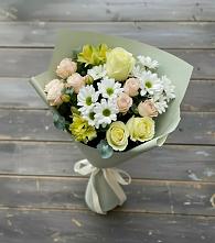 Букет цветов из:  Альстромерии, Розы и Хризантемы в Первомайском Карачаево-Черкесской республики