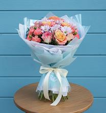 Букет цветов из:  Хризантемы и Розы в Первомайском Карачаево-Черкесской республики