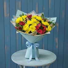 Букет цветов из:  Альстромерии и Хризантемы в Первомайском Карачаево-Черкесской республики
