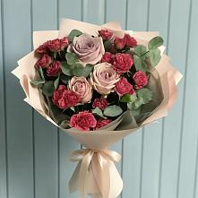 Букет цветов из:  Гвоздики и Розы в Первомайском Карачаево-Черкесской республики