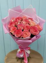 Букет 15 Розовых роз Равель #REPLACE_PRED# Первомайском Карачаево-Черкесской республики